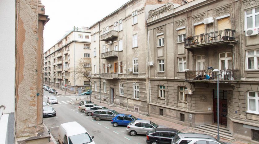 Apartman Kalemegdan balkon Gospodar Jovanova ulica pogled