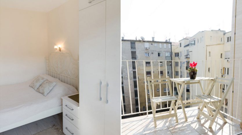 One bedroom apartment Bianco Belgrade bedroom terrace