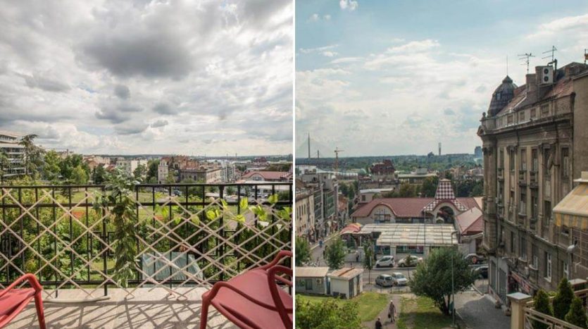 Prizrenska apartments Belgrade Holiday Rental Silver terrace city view