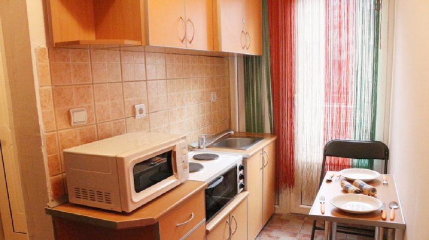 apartment orange kitchen