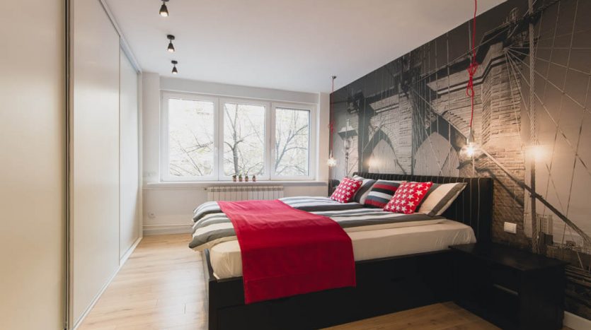 Central apartment belgrade bed in master bedroom